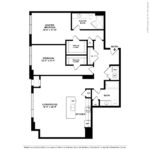 The Allure Stamford (B9) 2D floorplan - showing two bedrooms and two baths, Stamford, CT