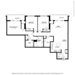 The Allure Stamford (C3) 2D floorplan - showing three bedrooms and two baths, Stamford, CT