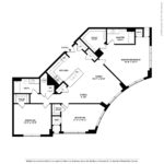 The Allure Stamford (C4) 2D floorplan - showing one bedroom and one bath, Stamford, CT.