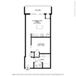 The Allure Stamford (S2) floorplan - showing one bedroom and one bath, Stamford, CT.