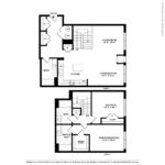 The Allure Stamford (TH1) 2D floorplan - showing two bedrooms and two baths, Stamford, CT