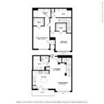 The Allure Stamford (TH2) 2D floorplan - showing two bedrooms and two baths, Stamford, CT