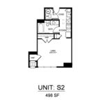 Beacon Harbor Point Stamford Floorplans (S2) Showing one bedroom and one bathroom, Stamford, CT