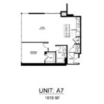 Beacon Harbor Point Stamford Floorplans (A7) Showing one bedroom and one bathroom, Stamford, CT