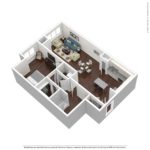 (A10) Harbor Landing 28 Southfield Ave-Stamford-CT 3D Model showing one bedroom and one bath