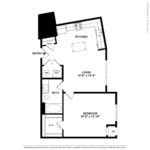 (A2) Harbor Landing 28 Southfield Ave -Stamford, CT floorplan view of one bedroom and one bath