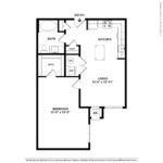 (A3) Harbor Landing 28 Southfield Ave -Stamford, CT Floorplans showing one bedroom and one bathroom