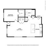 (A5) Harbor Landing 28 Southfield Ave-Stamford, CT floorplan view of one bedroom and one bathroom