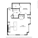 (A6) Harbor Landing 28 Southfield Ave-Stamford, CT floorplan view of one bedroom and one bathroom