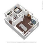 (A6) Harbor Landing 28 Southfield Ave -Stamford, CT 3D view of one bedroom and one bathroom