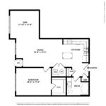 (A7) Harbor Landing 28 Southfield Ave-Stamford, CT floorplan view of one bedroom and one bathroom