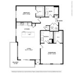 (B10) Harbor Landing 28 Southfield Ave-Stamford, CT floorplan model showing two bedrooms and two bathrooms