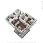 (B10) Harbor Landing 28 Southfield Ave-Stamford, CT 3D Model showing two bedrooms and two bathrooms