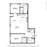 (B11) Harbor Landing 28 Southfield Ave -Stamford, CT Floorplan model showing two bedrooms and two bathrooms