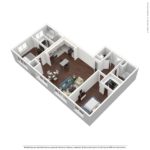 (B11) Harbor Landing 28 Southfield Ave -Stamford, CT 3D Model showing two bedrooms and two bathrooms