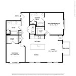 The Curb Norwalk (B1) Floorplans - showing two bedrooms and two bath, Norwalk, CT