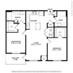 (B2) Harbor Landing 28 Southfield Ave-Stamford, CT floorplans showing two bedrooms and two bathrooms