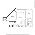 The Curb Norwalk (B3) Floorplans - showing two bedrooms and two bath, Norwalk, CT