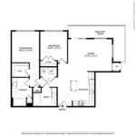 (B4) Harbor Landing 28 Southfield Ave-Stamford, CT Floorplan Model Showing two bedrooms and one bathrooms