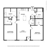 (B5) Harbor Landing 28 Southfield Ave-Stamford, CT Floor Model showing two bedrooms and two bathrooms