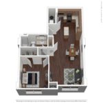 Nv at Harbor Point (A5) Furnished Floorplans - Showing one bed room and one bath, Stamford, CT