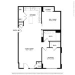 Nv at Harbor Point (A9) Floorplans - Showing one bed room and one bath, Stamford, CT