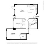 Nv at Harbor Point (B0) Floorplans - Showing two bed rooms and two bath, Stamford, CT