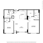 Nv at Harbor Point (TH2) Floorplans - Showing two bed rooms and two bath, Stamford, CT