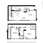 Nv at Harbor Point (TH4) Floorplans - Showing two bed rooms and two bath, Stamford, CT