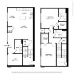 Nv at Harbor Point (TH6) Floorplans - Showing two bed rooms and two bath, Stamford, CT