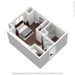 (S1) Harbor Landing 28 Southfield Ave-Stamford, CT 3D Model showing one bedroom and one bathroom