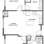 One Glover Norwalk Floorplans (B1) Showing two bedroom and two bathroom, Norwalk, CT