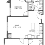 One Glover Norwalk Floorplans (B2) Showing two bedrooms and two bathrooms, Norwalk, CT