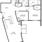 One Glover Norwalk Floorplans (B4) Showing two bedrooms and two bathrooms, Norwalk, CT