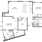 One Glover Norwalk Floorplans (B5) Showing two bedrooms and two bathrooms, Norwalk, CT