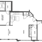 One Glover Norwalk Floorplans (B6) Showing two bedrooms and two bathrooms, Norwalk, CT