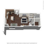 Nv @ Harbor Point - Furnished Floorplans (S1) Showing one bedroom and one bath, Stamford, CT