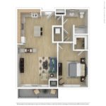 Escape Harbor Point Stamford Furnished Floorplans (B7) Showing one bedroom and one bathroom, Stamford, CT