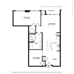 Escape Harbor Point Stamford Floorplans (A9) Showing one bedroom and one bathroom, Stamford, CT