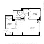 Escape Harbor Point Stamford Floorplans (A11) Showing one bedroom and one bathroom, Stamford, CT