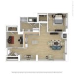 Escape Harbor Point Stamford Floorplans (A11) Showing one bedroom and one bathroom, Stamford, CT