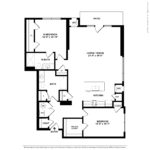 Escape Harbor Point Stamford Floorplans (B5) Showing two bedrooms and two bathrooms, Stamford, CT