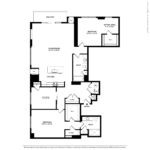 Escape Harbor Point Stamford Floorplans (B6) Showing two bedrooms and two bathrooms, Stamford, CT