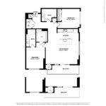 Escape Harbor Point Stamford Floorplans (B2) Showing three bedrooms and two bathrooms, Stamford, CT