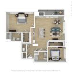 Escape Harbor Point Stamford Furnished Floorplans (B10) Showing two bedrooms and two bathrooms, Stamford, CT