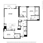 Escape Harbor Point Stamford, CT Floorplans (C2) Showing three bedrooms and two bathrooms