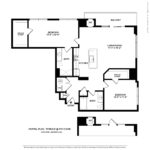 Escape Harbor Point Stamford Floorplans (B3) Showing two bedrooms and two bathrooms, Stamford, CT