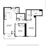 Escape Harbor Point Stamford Floorplans (B7) Showing two bedrooms and two bathrooms, Stamford, CT