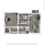 The Curb Norwalk (B5) Furnished Floorplans - showing two bedrooms and two baths, Norwalk, CT