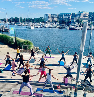 Harbor Point Stamford, CT - Retail - Yoga on the water